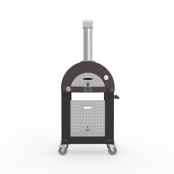 Alfa Moderno 1 Pizza Oven Gas-Fired In Copper With Black Cart -FXMD-1P-GRAM-U + BFMD-S-NER