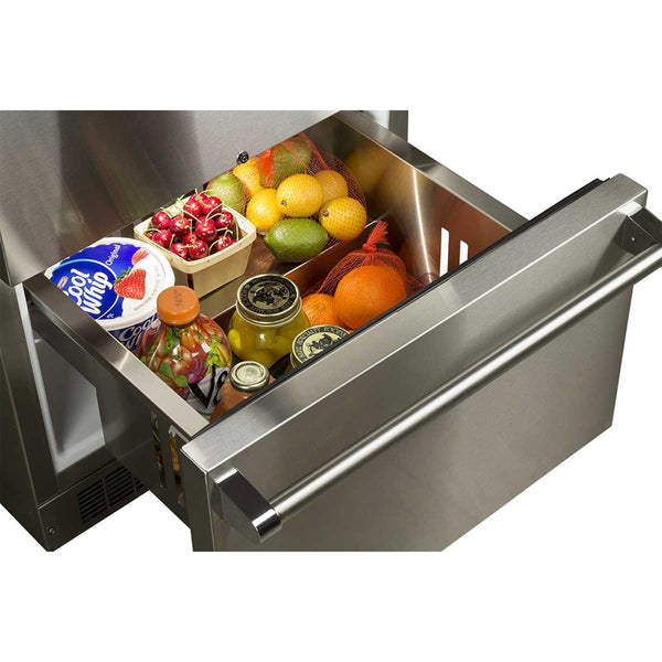 Marvel 24-Inch Outdoor Rated Refrigerated Drawers With Solid Stainless Steel Drawers and Lock - MODR224SS71A
