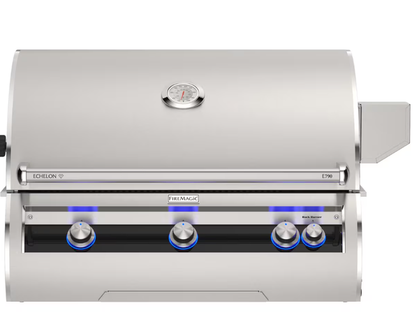 Fire Magic Echelon Diamond E790i 36-Inch Built-In Propane Grill w/ Rotisserie, Left Side Infrared Burner & Analog Thermometer - E790I-9LAP