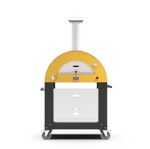 Alfa Moderno 2 Pizze Propane Pizza Oven with Base - Fire Yellow - FXMD-2P-GGIA-U