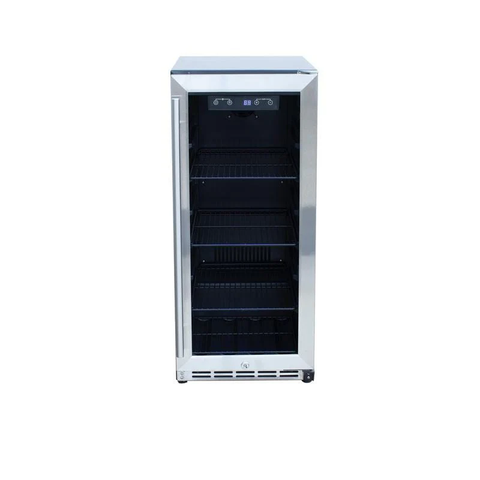 Summerset 15-Inch Outdoor Rated Refrigerator w/ Door Lock and Glass Door - RFR-15G