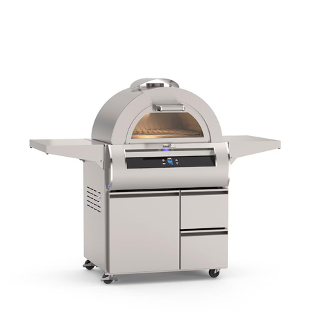 Fire Magic Echelon Diamond Black Glass Freestanding Propane Pizza Oven w/ Integrate Smart Technology -5660 + 660-SC24