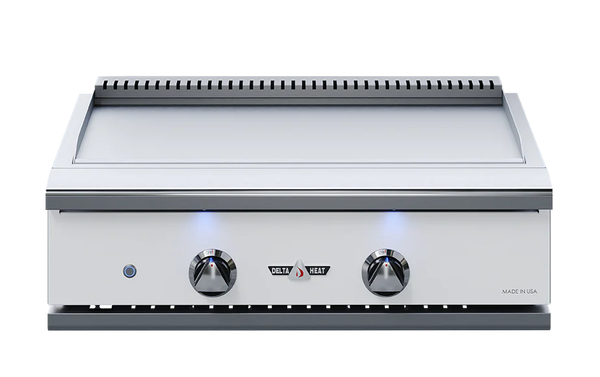 Delta Heat 32-Inch Built-In Propane Teppanyaki Griddle - White Control Panel - DHTG32-WL