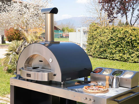 Alfa Classico 4 Pizze Gas Pizza Oven In Ardesia Grey - Countertop - FXCL-4P-MGRA-U -(countertop)
