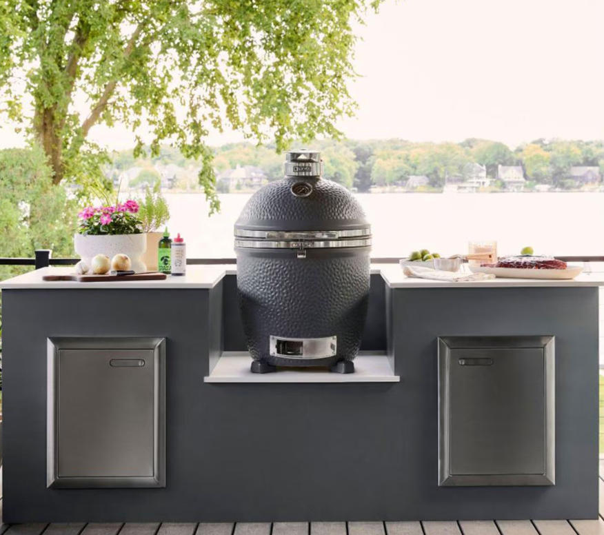 kamado Charcoal Grill - Matte Gray 