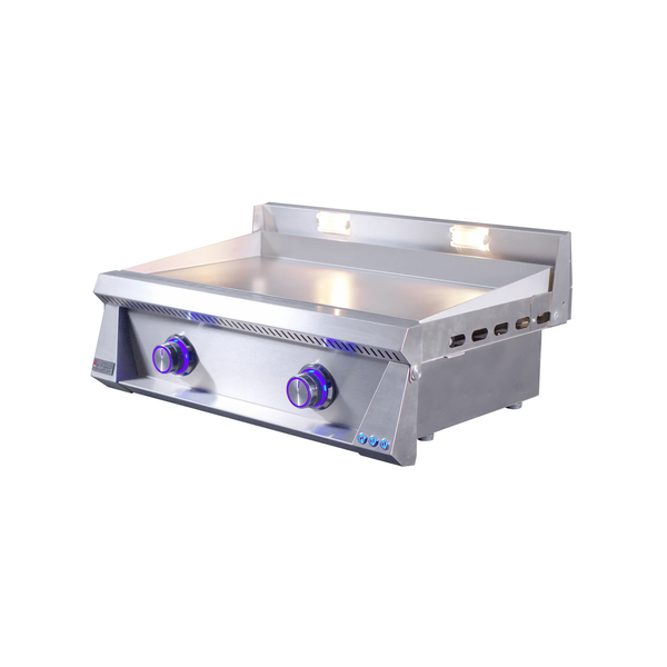 Le Griddle Pro Series 75 - 2 Burner Natural Gas - 3mm Plate WITH INTERIOIR LIGHTS -OML75P3