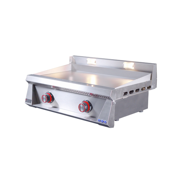 Le Griddle Pro Series 75 - 2 Burner Natural Gas - 3mm Plate WITH INTERIOIR LIGHTS -OML75P3