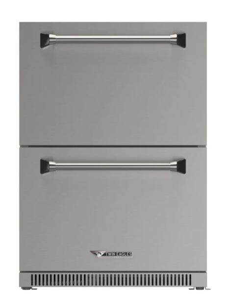 Twin Eagles 24-Inch Outdoor Rated Double Drawer Refrigerator - TE24D