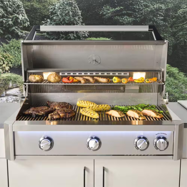 American Outdoor Grill 30-in 3-Burner L-Series Built-In Natural Gas Grill with Lights and Rotisserie - AOG30LN