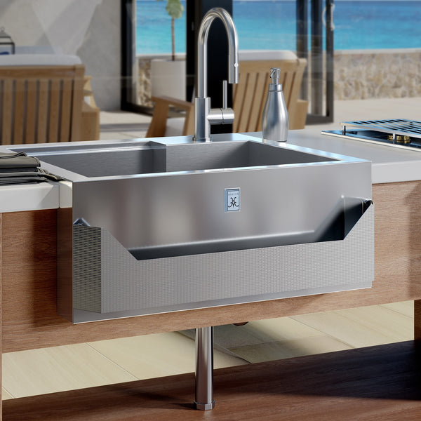 Hestan 30-Inch Stainless Steel Built-In Bar Center with Ice Chest & Sink - GRC30
