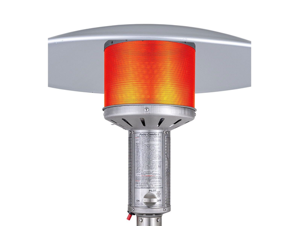 Patio Comfort Natural Gas Portable Patio Heater w/ Push Button Ignition: Includes 12-Inch Steel Hose Kit with 2 Quick Disconnects and Shut Off Valve (Stainless Steel) - NPC05 SS