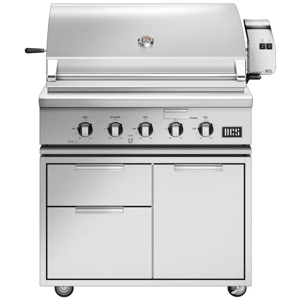 DCS Series 7 Heritage 36-Inch Natural Gas Built-In Grill w/ Rotisserie on DCS Cad Cart - BH1-36R-N  +  CAD1-36E