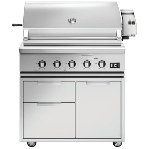 DCS Series 7 Heritage 36-Inch Natural Gas Built-In Grill w/ Rotisserie on DCS Cad Cart - BH1-36R-N  +  CAD1-36E