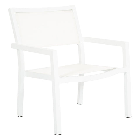 Sunset West Naples Stackable Club Chair With Frost Frame and Phifertex Fabric Sling In Frost - 1101-21