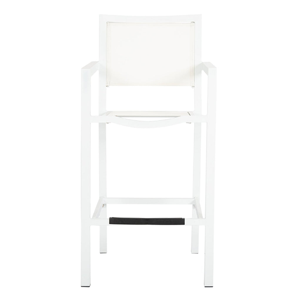 Sunset West Naples Barstool With Frost Frame and Phifertex Fabric Sling In Frost - 1101-7B