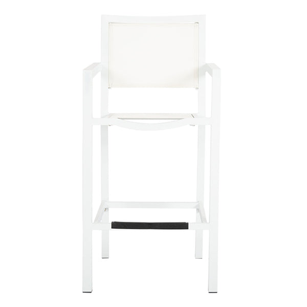 Sunset West Naples Barstool With Frost Frame and Phifertex Fabric Sling In Frost - 1101-7B