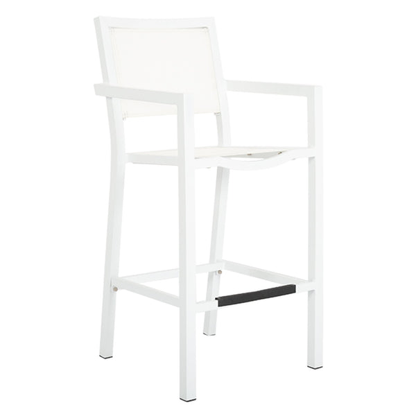 Sunset West Naples Barstool With Frost Frame and Phifertex Fabric Sling In Frost - 1101-7B