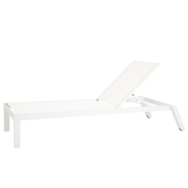 Sunset West Naples Stackable Adjustable Chaise Lounge Finished In Frost - 1101-9