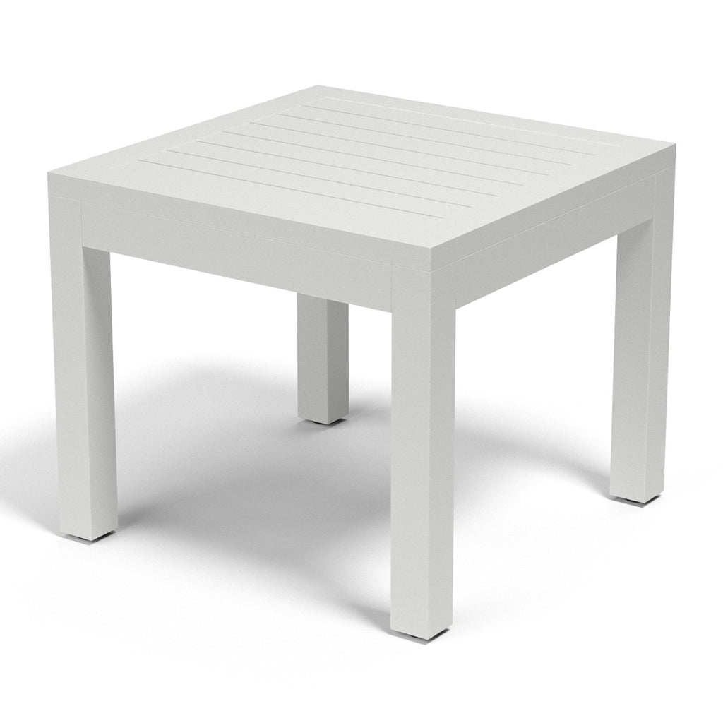 Sunset West Naples 21-Inch Aluminum End Table Finished In Frost - 1101-ET