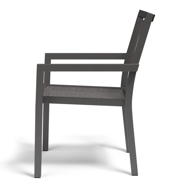 Sunset West Vegas Stackable Dining Chair With Graphite Frame and Phifertex Graphite Sling - 1201-1