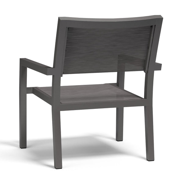 Sunset West Vegas Stackable Club Chair With Graphite Frame and Phifertex Graphite Sling - 1201-21