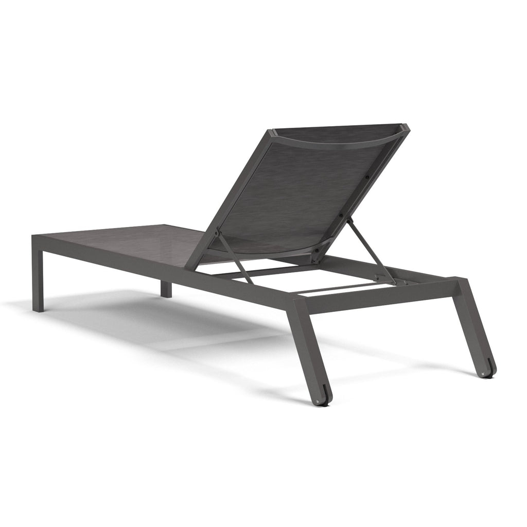 Sunset West Vegas Single Stackable Chaise Lounge With Graphite Frame and Phifertex Graphite Sling - 1201-9