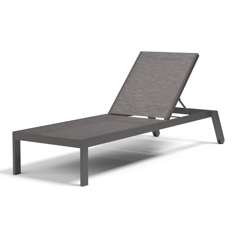 Sunset West Vegas Single Stackable Chaise Lounge With Graphite Frame and Phifertex Graphite Sling - 1201-9