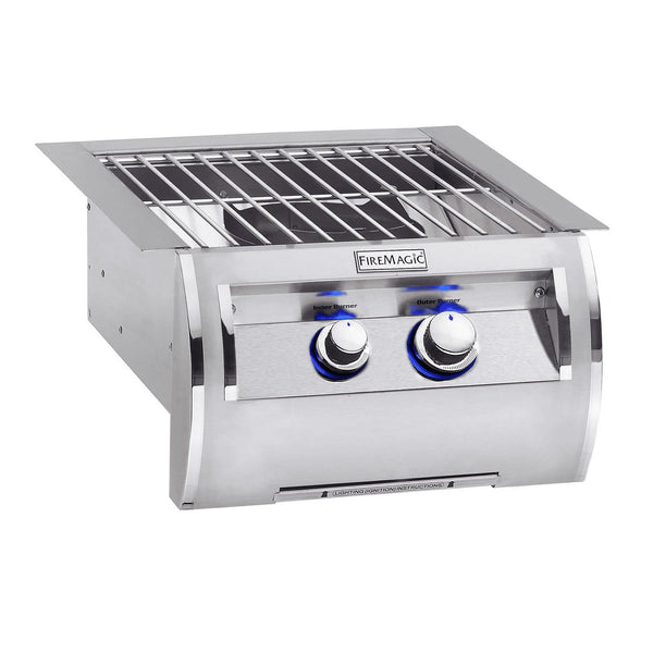 Fire Magic Echelon Diamond Propane Gas Built-In Power Burner w/ Stainless Steel Cooking Grid and Lid - 19-5B1P-0