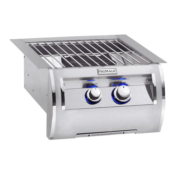 Fire Magic Echelon Diamond Natural Gas Built-In Power Burner w/ Stainless Steel Cooking Grid and Lid - 19-5B1N-0