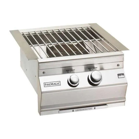 Fire Magic Classic Propane Gas Built-In Power Burner w/ Stainless Steel Cooking Grids and Lid - 19-KB1P-0