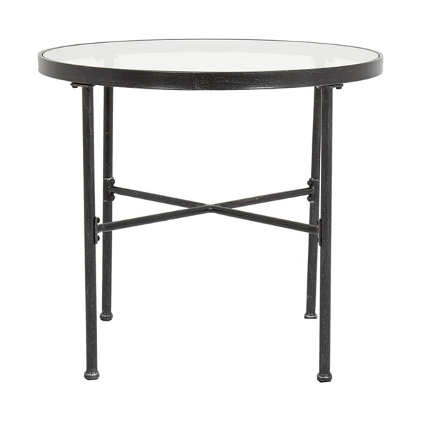 Sunset West Provence 32-Inch Round Bistro Table In Century Pewter Hand Brushed Frame With Glass top - 3201-BT