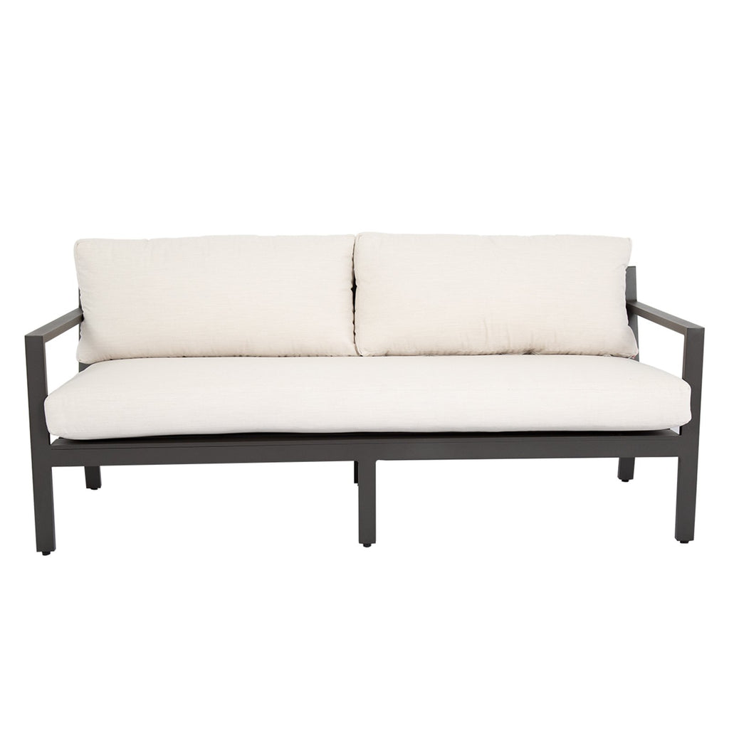 Sunset West Mesa Sofa With Powder Coated Graphite Frame And Sunbrella Fabric Cushions In Cast Pumice - 321-23