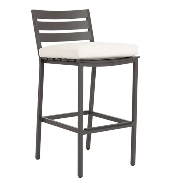 Sunset West Mesa Barstool With Powder Coated Graphite Frame And Sunbrella Fabric Cushion In Cast Pumice - 321-7B