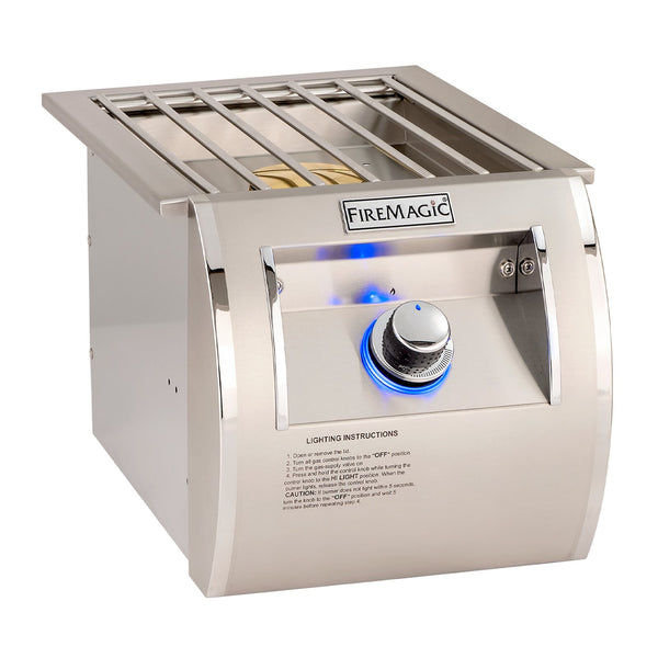 Fire Magic Echelon Diamond Propane Gas Built-In Single Side Burner w/ Stainless Steel Lid - 32795-1P