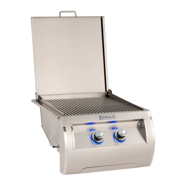 Fire Magic Echelon Natural Gas Built-In Double Infrared Searing Station w/ Stainless Steel Hinged Lid - 32885-1