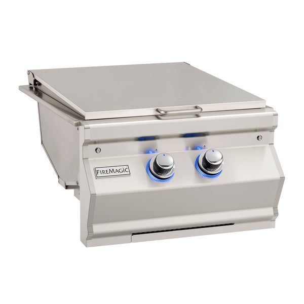 Fire Magic Aurora Propane Gas Built-In Double Infrared Searing Station w/ Stainless Steel Hinged Lid - 32887-1P