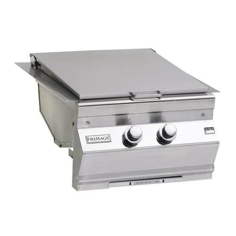 Fire Magic Classic Natural Gas Built-In Double Infrared Searing Station w/ Stainless Steel Hinged Lid - 3288K-1