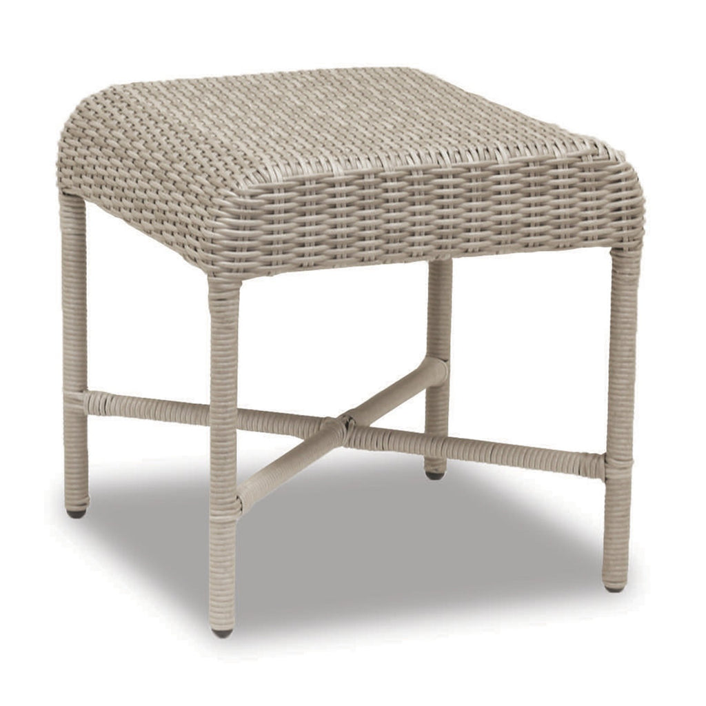 Sunset West Manhattan 21-Inch Square Dove Grey Wicker End Table - 3301-ET