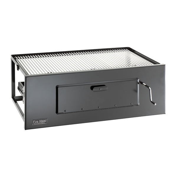Fire Magic Lift-A-Fire 32-Inch Built-In Charcoal Grill w/ Adjustable Charcoal Tray and Easy Access Front Door (Cooking Grids not Included) - 3334