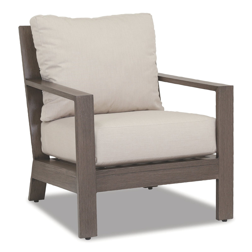 Sunset West Laguna Club Chair With Powder Coated Driftwood Frame And Sunbrella Fabric Cushions In Canvas Flax - 3501-21