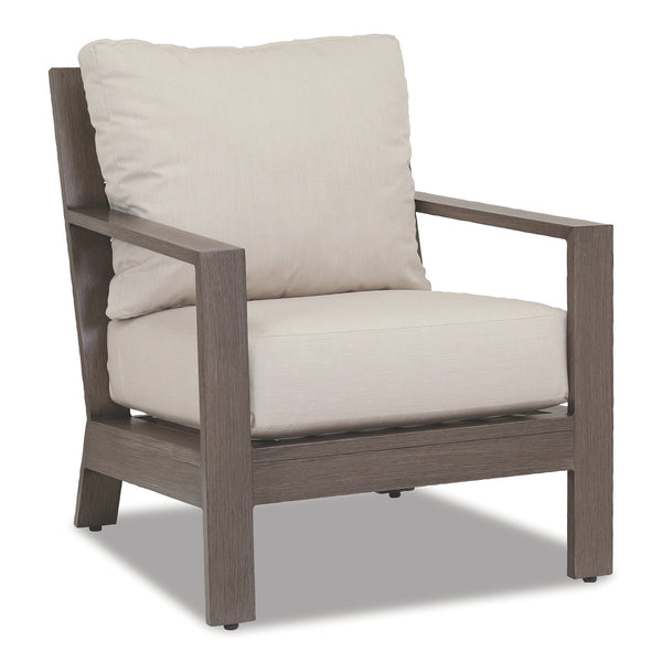 Sunset West Laguna Club Chair With Powder Coated Driftwood Frame And Sunbrella Fabric Cushions In Canvas Flax - 3501-21