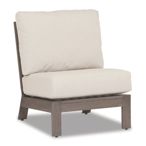 Sunset West Laguna Armless Club Chair With Powder Coated Driftwood Frame And Sunbrella Fabric Cushions In Canvas Flax - 3501-AC