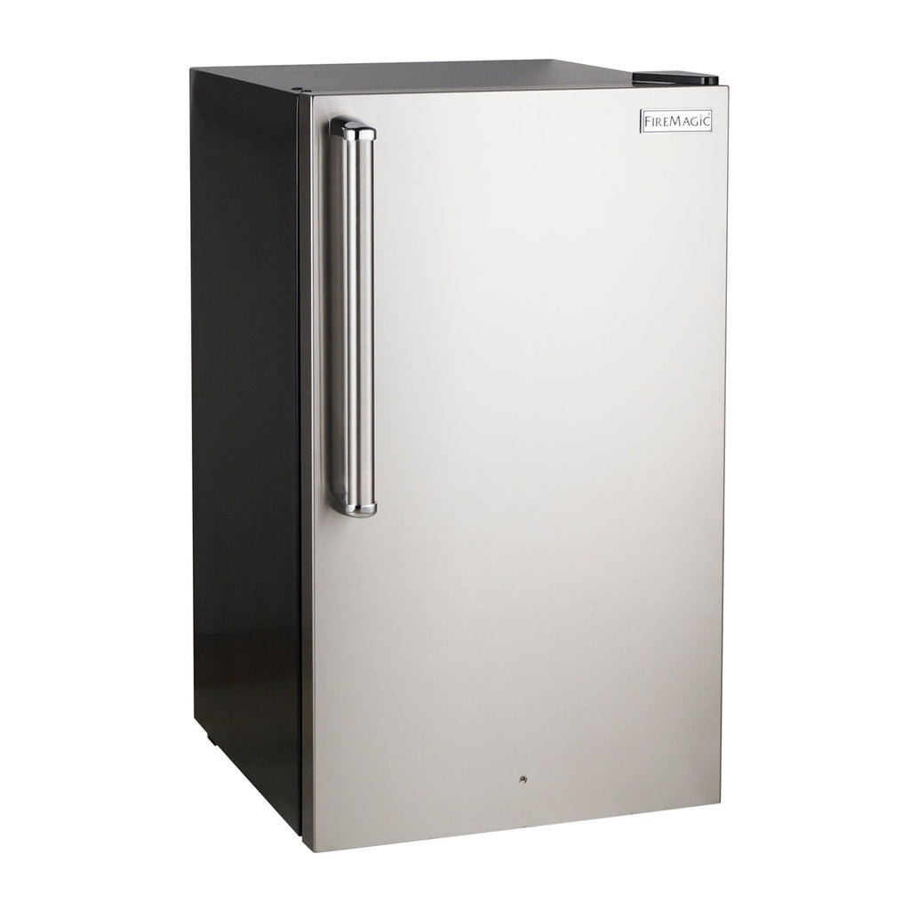 Fire Magic Premium 20-Inch Refrigerator w/ Stainless Steel Door, Black Body and Door Lock (Right Hinge) - 3598-DR
