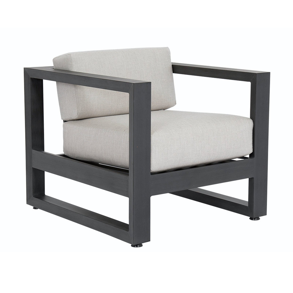 Sunset West Redondo Club Chair With Hand Brushed Slate Frame and Sunbrella Fabric Cushions In Cast Silver - 3801-21
