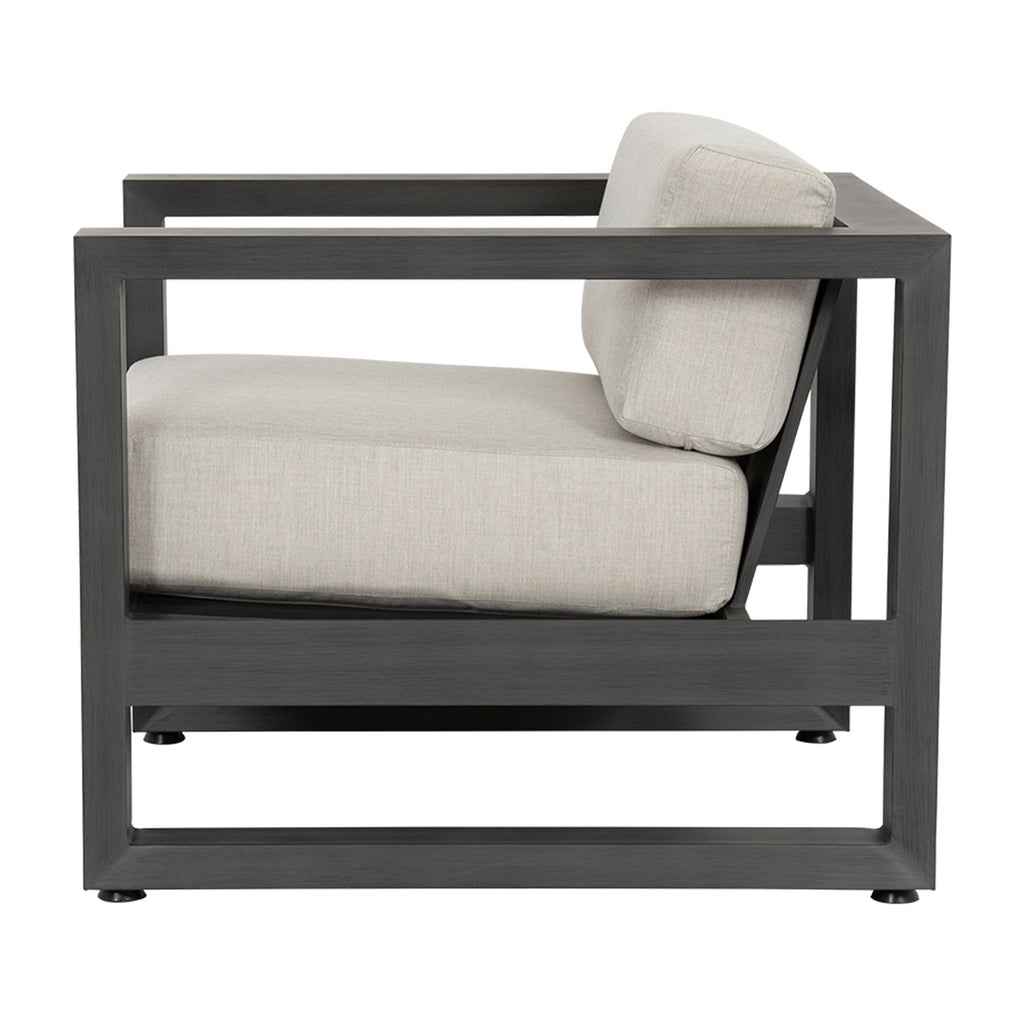 Sunset West Redondo Club Chair With Hand Brushed Slate Frame and Sunbrella Fabric Cushions In Cast Silver - 3801-21