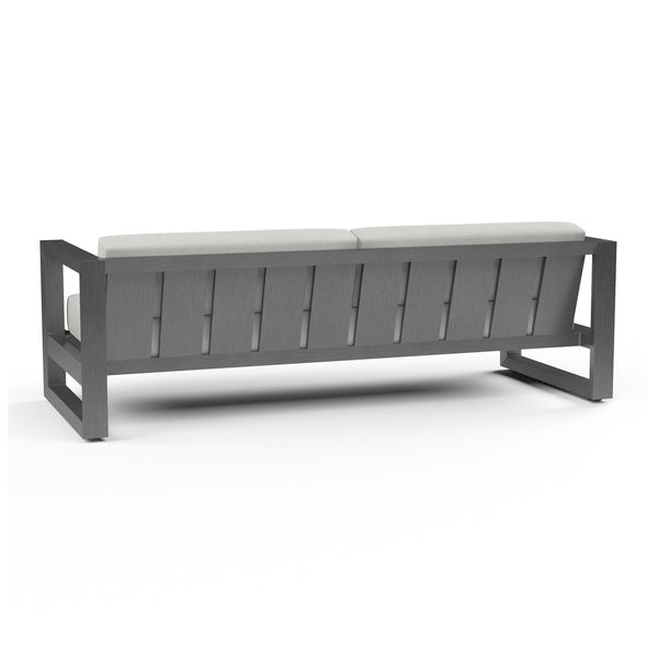 Sunset West Redondo Sofa With Hand Brushed Slate Frame and Sunbrella- Fabric Cushions In Cast Silver - 3801-23