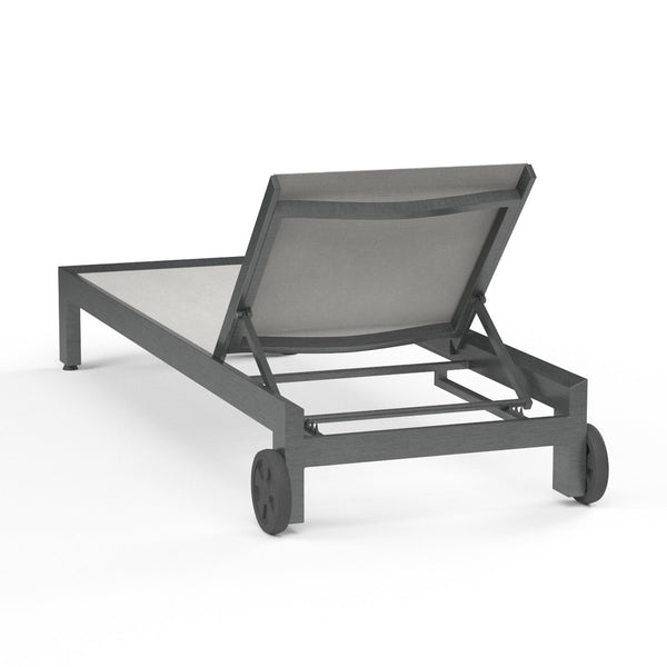 Sunset West Redondo Single Adjustable Sling Chaise With Hand Brushed Slate Frame - 3801-9