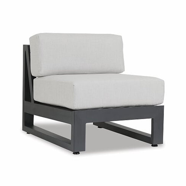 Sunset West Redondo Armless Club Chair With Hand Brushed Slate Frame and Sunbrella Fabric Cushions In Cast Silver - 3801-AC
