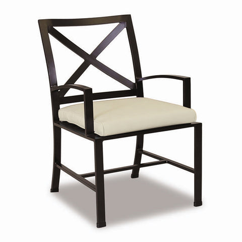 Sunset West La Jolla Dining Chair With Espresso Frame And Sunbrella Fabric Cushion In Canvas Flax - 401-1