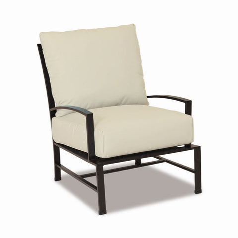 Sunset West La Jolla Club Chair With Espresso Frame And Sunbrella Fabric Cushions In Canvas Flax - 401-21